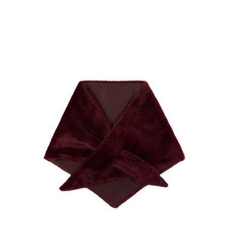 Chalk Nova Merlot Triangle Faux Fur Scarf - Red