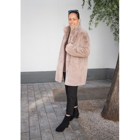 RINO AND PELLE Nonna Mocha Latte Faux Fur Coat - Beige