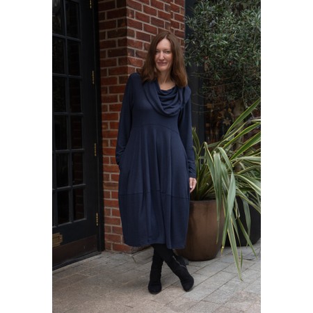 Thing Wren Navy Soft Knit Bubble Dress - Blue