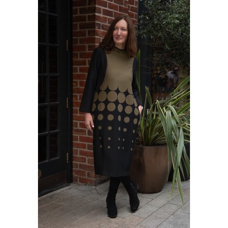 Naya Naya Avocado Spot Border Print Dress - Black