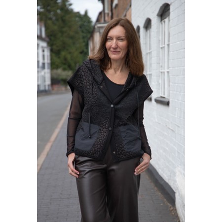 Naya Naya Jacquard Hooded Waistcoat - Black
