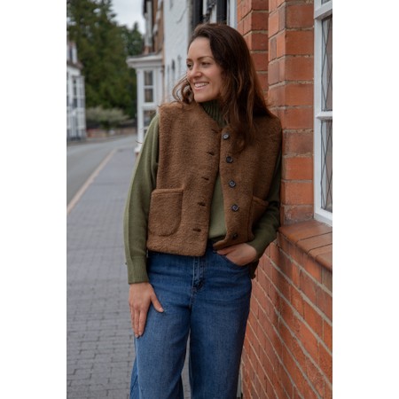 Chalk Demi Tobacco Borg Gilet - Brown