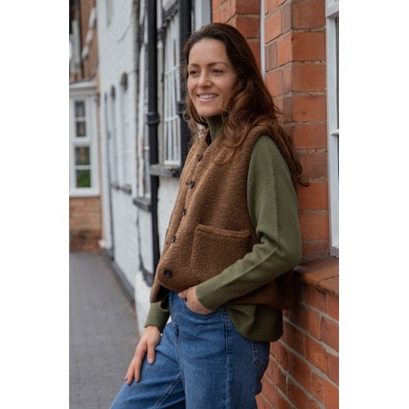 Chalk Demi Tobacco Borg Gilet - Brown