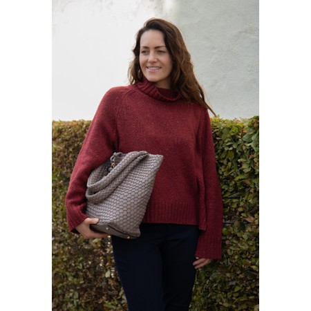 Masai Clothing Fenoria Tibetan Red Knit Crofter Top - Red