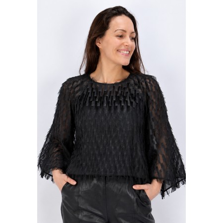 NOEN Noen Black Fringe Detail Blouse - Black