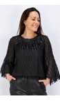Noen Black Fringe Detail Blouse