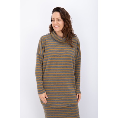 Mama B Bill R Grigio Stripe Fleece Jumper - Grey