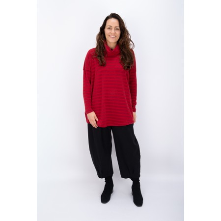 Mama B Bill R Rosso Stripe Fleece Jumper - Red