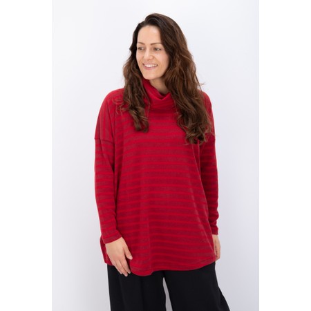 Mama B Bill R Rosso Stripe Fleece Jumper - Red
