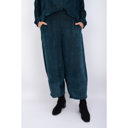 Mama B Rima Easyfit Atlantic Velvet Balloon Trouser - Blue