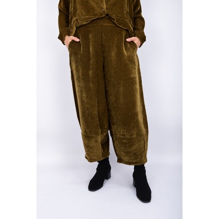 Mama B Rima Easyfit Caramello Velvet Balloon Trouser - Brown