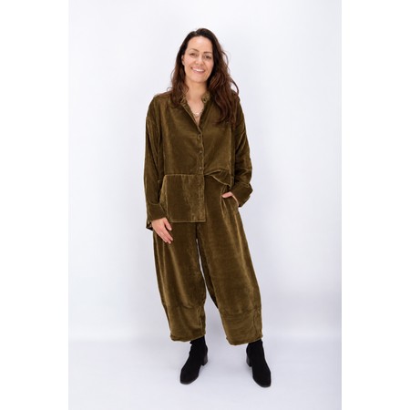 Mama B Rima Easyfit Caramello Velvet Balloon Trouser - Brown