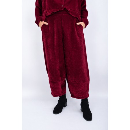 Mama B Rima Easyfit Scuro Velvet Balloon Trouser - Red
