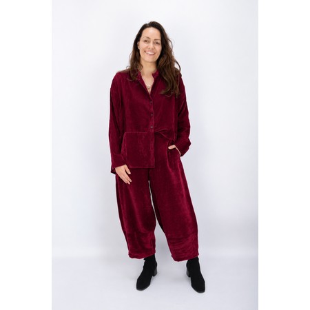 Mama B Rima Easyfit Scuro Velvet Balloon Trouser - Red