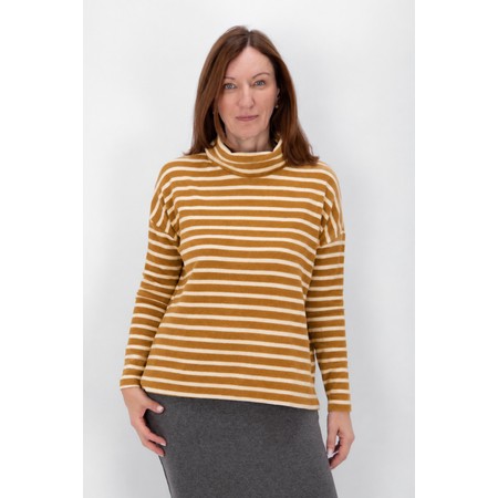 Mama B Jade Lievto Roll Neck Stripe Jumper - Off-White
