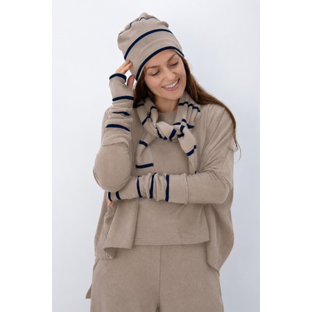 Mama B Kaki R Alpaca Wide Stripe Fleece Hat - Multicoloured