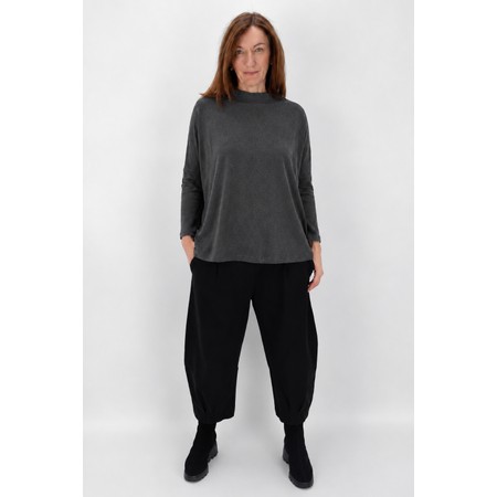 Mama B Spino U Relaxed Grigio Plain Fleece Top - Grey
