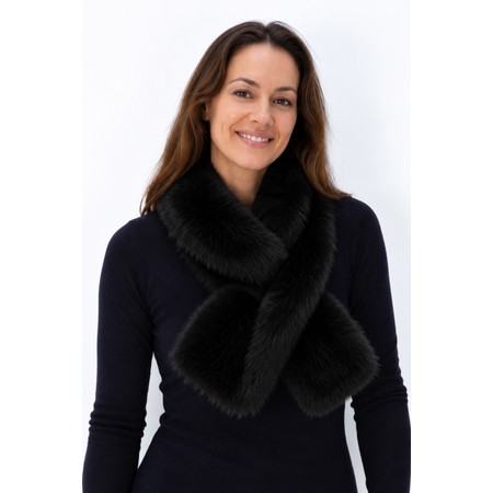Loevenich Faux Fur Black Tippet Scarf - Black