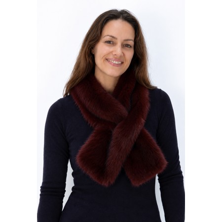 Loevenich Faux Fur Wine Tippet Scarf - Red