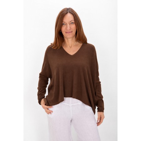 Amazing Woman Mika Boxy Espresso Fine Knit Jumper - Brown