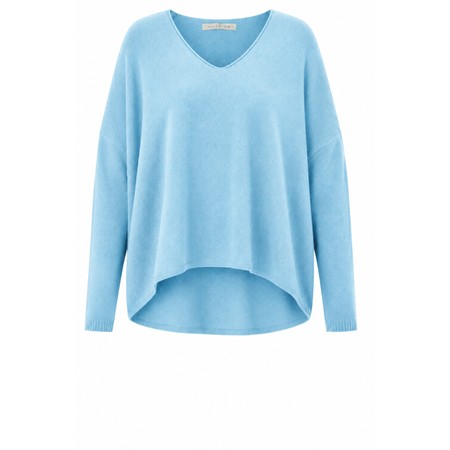 Amazing Woman Mika Crystal Blue Boxy Fine Knit Jumper - Blue