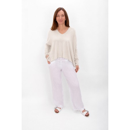 Amazing Woman Mika Cream Boxy  Fine Knit Jumper - Off-White