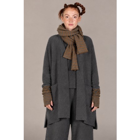 Mama B Soufle U Grigio Plain Fleece Cardigan - Grey