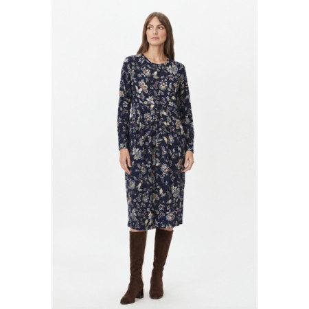 Masai Clothing Namo Jersey Floral Blue Print Dress - Blue