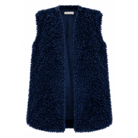 Chalk Daisy Navy Teddy Gilet - Blue