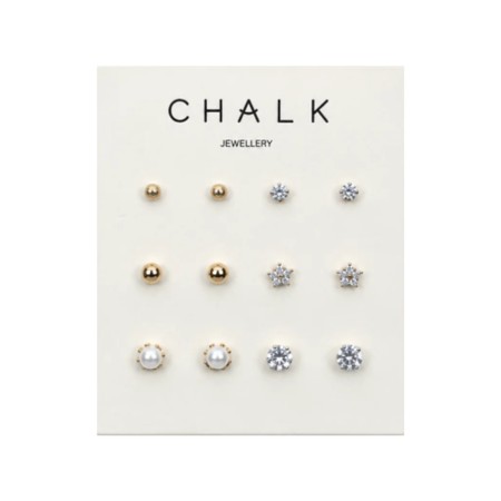 Chalk Gold Multi Stud Earring Card - Gold