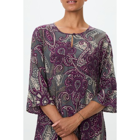 Masai Clothing Nelu Gloxinia Print Dress - Off-White