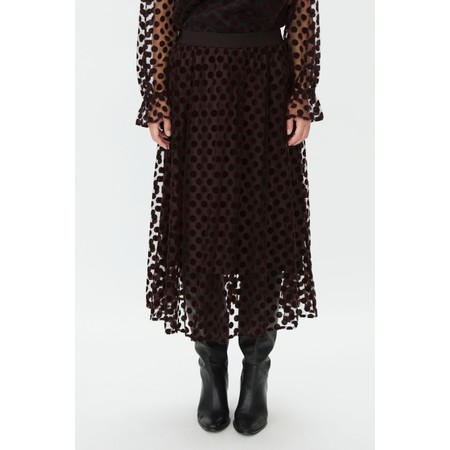 Masai Clothing Shania Chocolate Plum Sheer Skirt - Brown