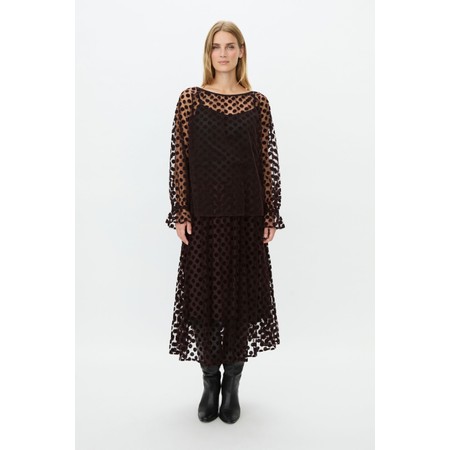 Masai Clothing Shania Chocolate Plum Sheer Skirt - Brown