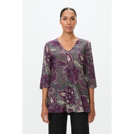 Masai Clothing Kata Gloxinia Print Top - Off-White