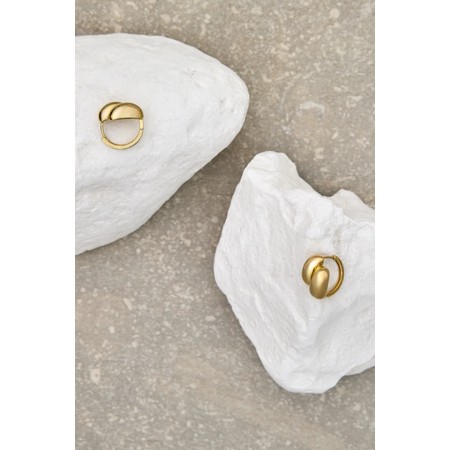 Chalk Double Gold Oval Earrings - Gold