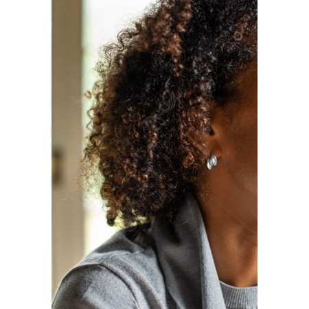 Chalk Double Silver Oval Earrings - Metallic