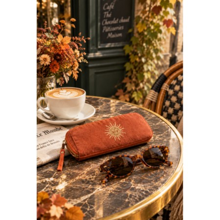Elizabeth Scarlett Sun Goddess Velvet Glasses Case - Orange
