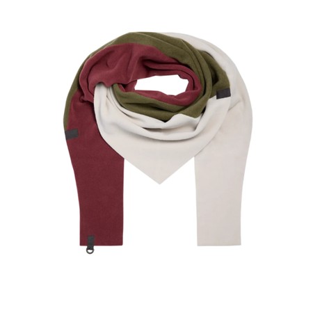 Henriette Steffensen No Waste Triangle Bordeaux  Stripe Fleece Scarf - Red