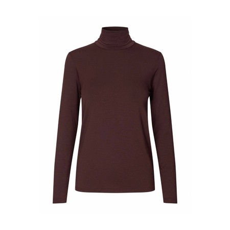 Masai Clothing Brooklyn Chocolate Plum Roll Neck Top - Brown