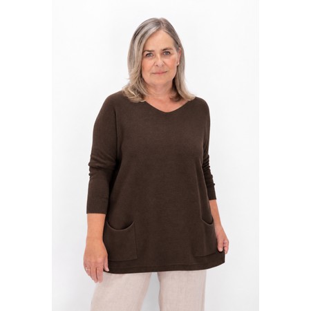 Amazing Woman Caryf X Brown Round Neck Oversized Jumper - Brown