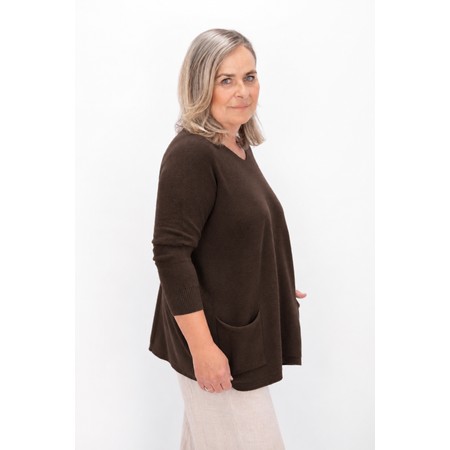 Amazing Woman Caryf X Brown Round Neck Oversized Jumper - Brown