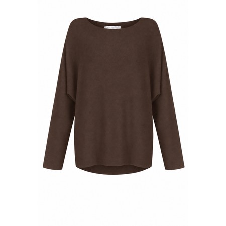 Amazing Woman Mya Espresso Round Neck Lightweight Supersoft Knit - Brown