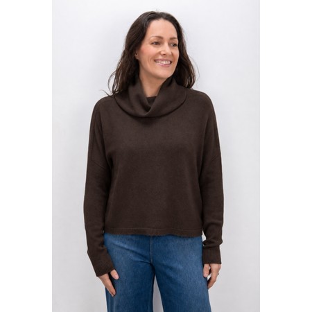 Amazing Woman Jannie Brown Supersoft Cowl Boxy Knit - Brown
