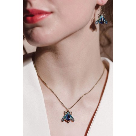 Bill Skinner Vintage Moth Pendant Necklace - Gold