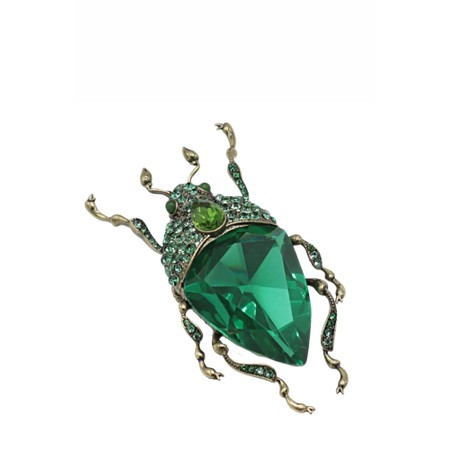Bill Skinner Vintage Green Bug Brooch - Green