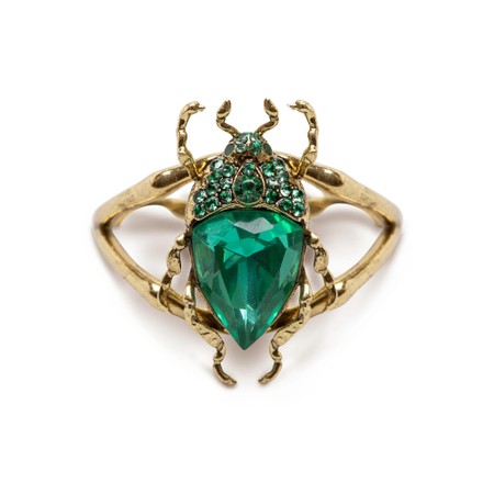Bill Skinner Vintage Green Bug Ring - Green