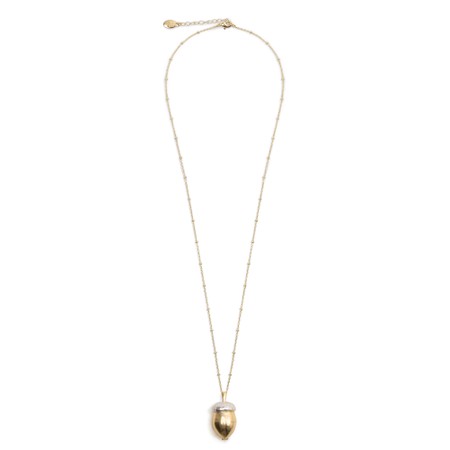 Bill Skinner Squirrel Acorn Locket Necklace - Gold