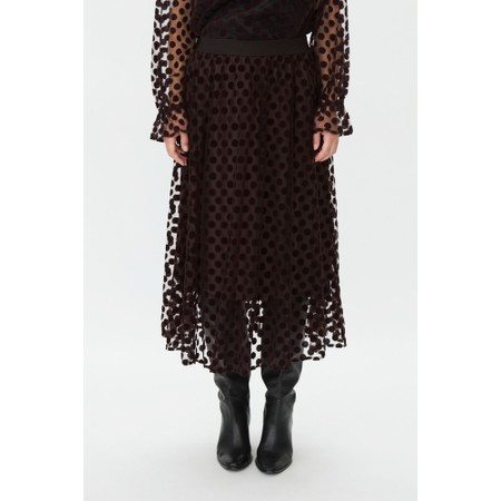 Masai Clothing Shania Chocolate Plum Sheer Skirt - Brown