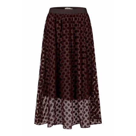 Masai Clothing Shania Chocolate Plum Sheer Skirt - Brown