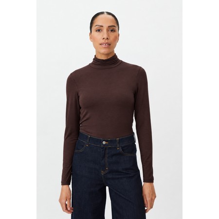 Masai Clothing Brooklyn Chocolate Plum Roll Neck Top - Brown